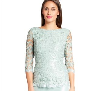 Adrianna  Papell Floral Embroidery Peplum Dress